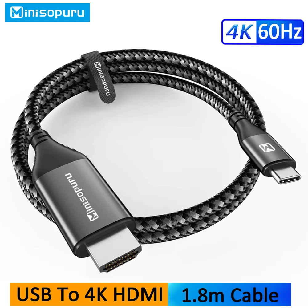 

Minisopulu кабель USB C к HDMI 4K @ 60 Гц HDMI 161B кабель для MacBook Pro iMac кабель