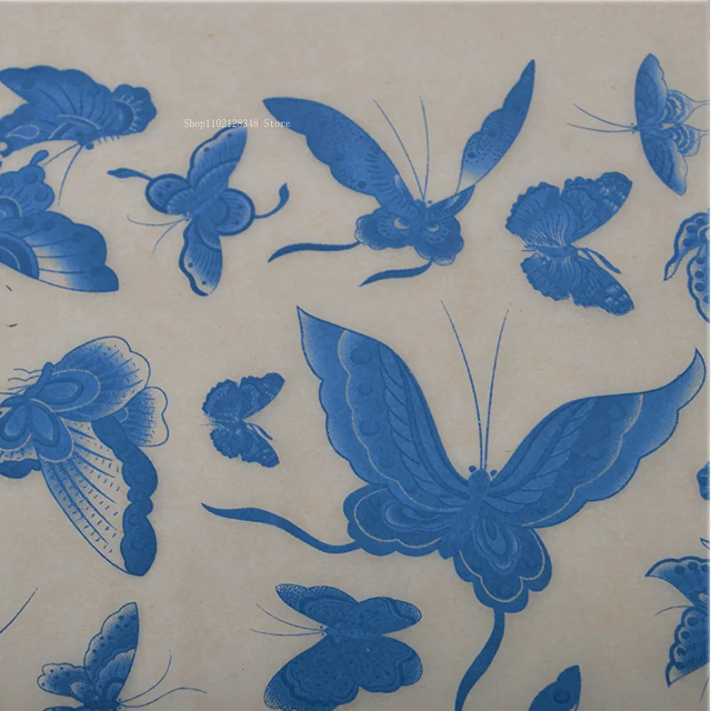 53cm&times;37cm Underglaze Blue and White Decal Paper Medium High Temperature Underglaze Decal Ceramic Process Pottery Making Tools
