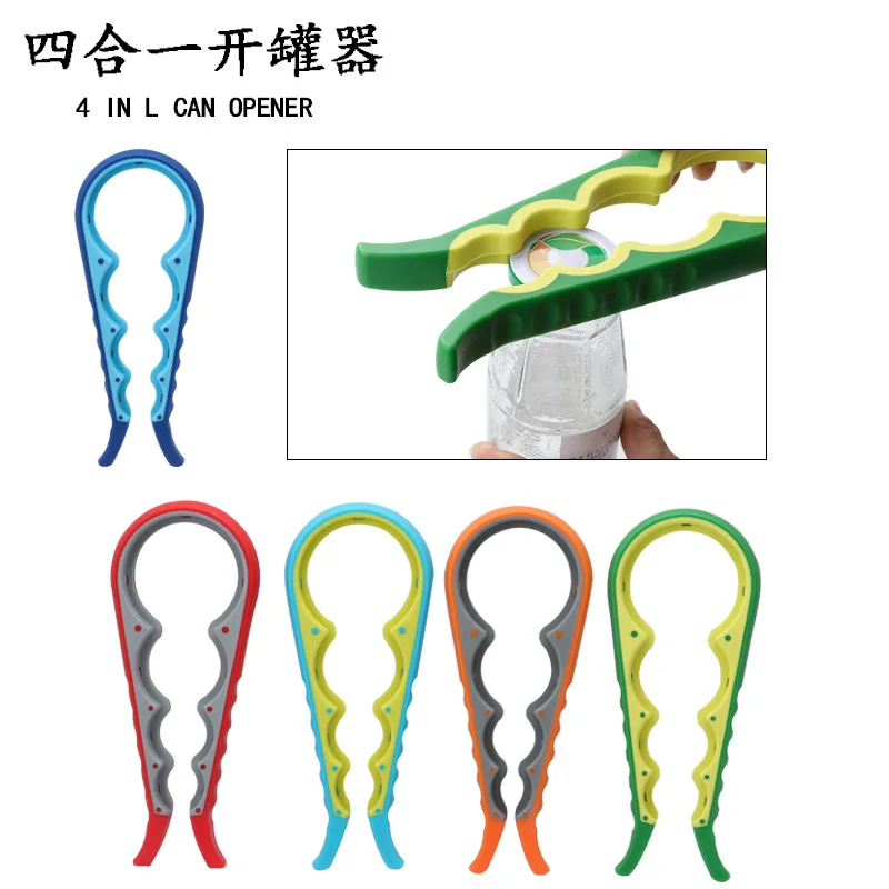 Four-In-One Can Opener Kitchen Tool Multi-Purpose Can Opener Effort-Saving Bottle Capping Screw Cap