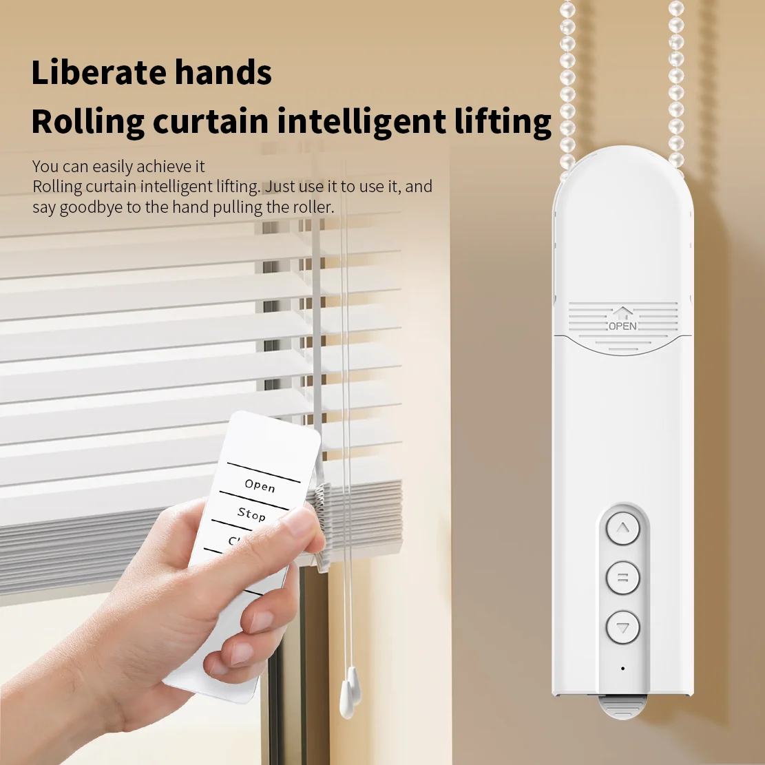 WiFi /ZIgbee อัจฉริยะดึงม่านลูกปัดมอเตอร์ไฟฟ้า Roller Blinds DRIVER เปิดอัตโนมัติใช้งานร่วมกับ Alexa GoogleHome 1