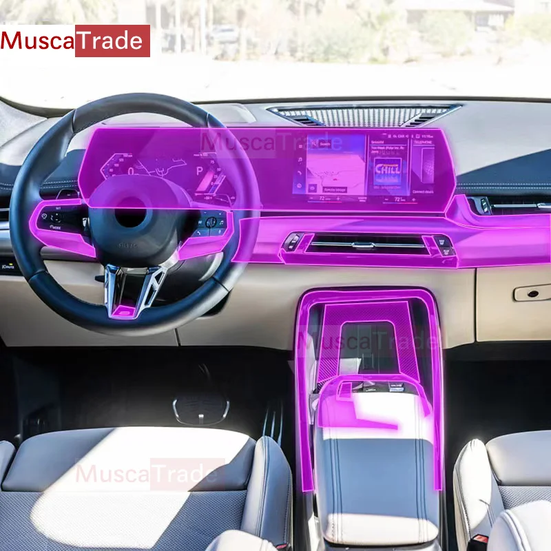 

For BMW U10 U11 X1 X2 ix1 2023 Car Interior center console Anti-scratch TPU transparent protective film Shift position Piano PPF