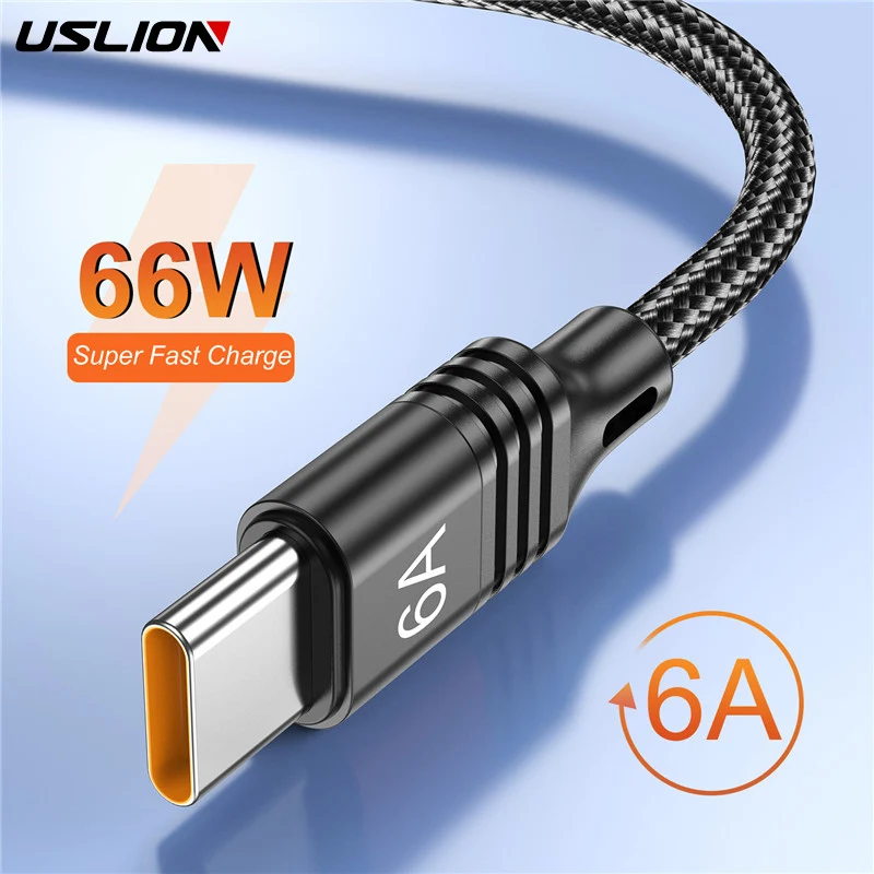 

6A 66W USB Cable Fast Charging Wire Cord For Samsung Galaxy A53 A52 Xiaomi 12T Pro Type C Cable USB-C Charger Cables Data Cords