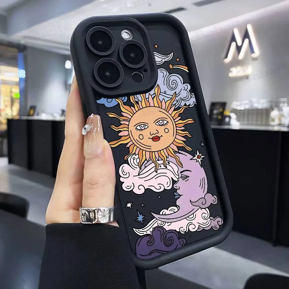 Mystical Witches Moon Star Tarot Totem Silicone Phone Case - Shockproof Cover