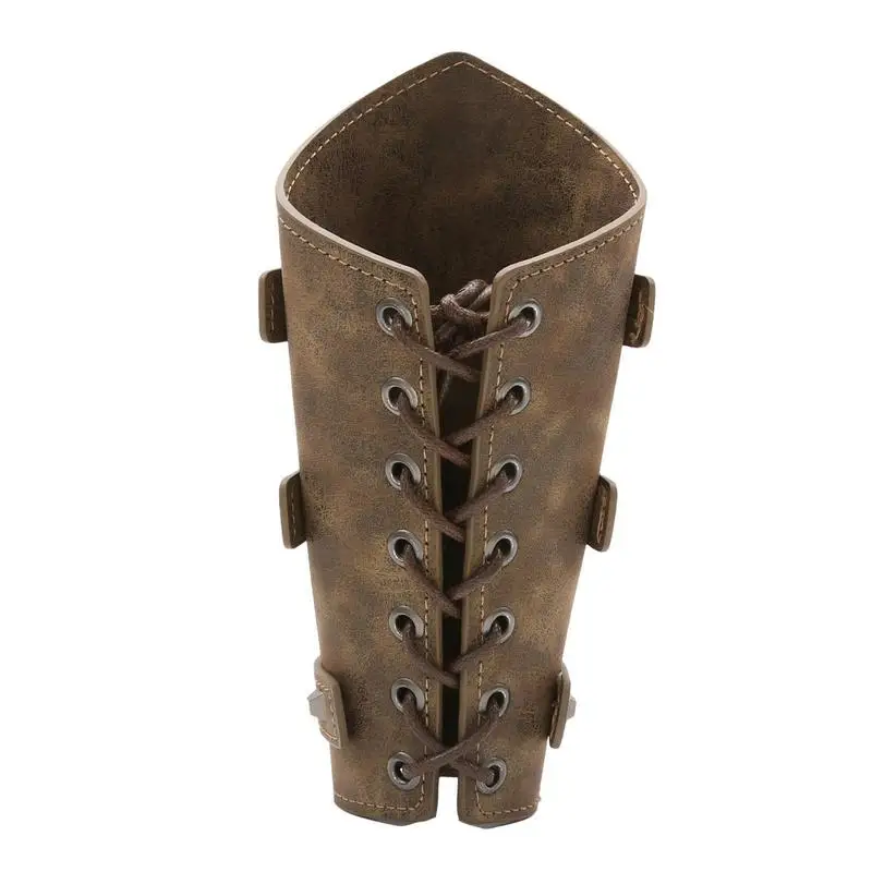 Punk Arm Wristband Guards Gauntlet Bracers Cosplay Artificial Leather Wristband Armor Cuff Medieval Arm Bracers Steampunk