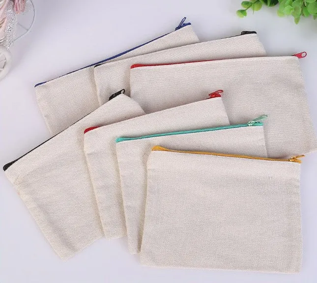 

Multipurpose Cosmetic Bag Makeup Pouches with Zipper Cotton Canvas Storage Pencil Pouch Travel Toiletry косметичка DIY Design