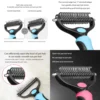 Cat Hair Removal Comb Dog Hair Removal Brush Stainless Steel Double Sided Pet Grooming Brush Removing Tangles Cat Accessories 5