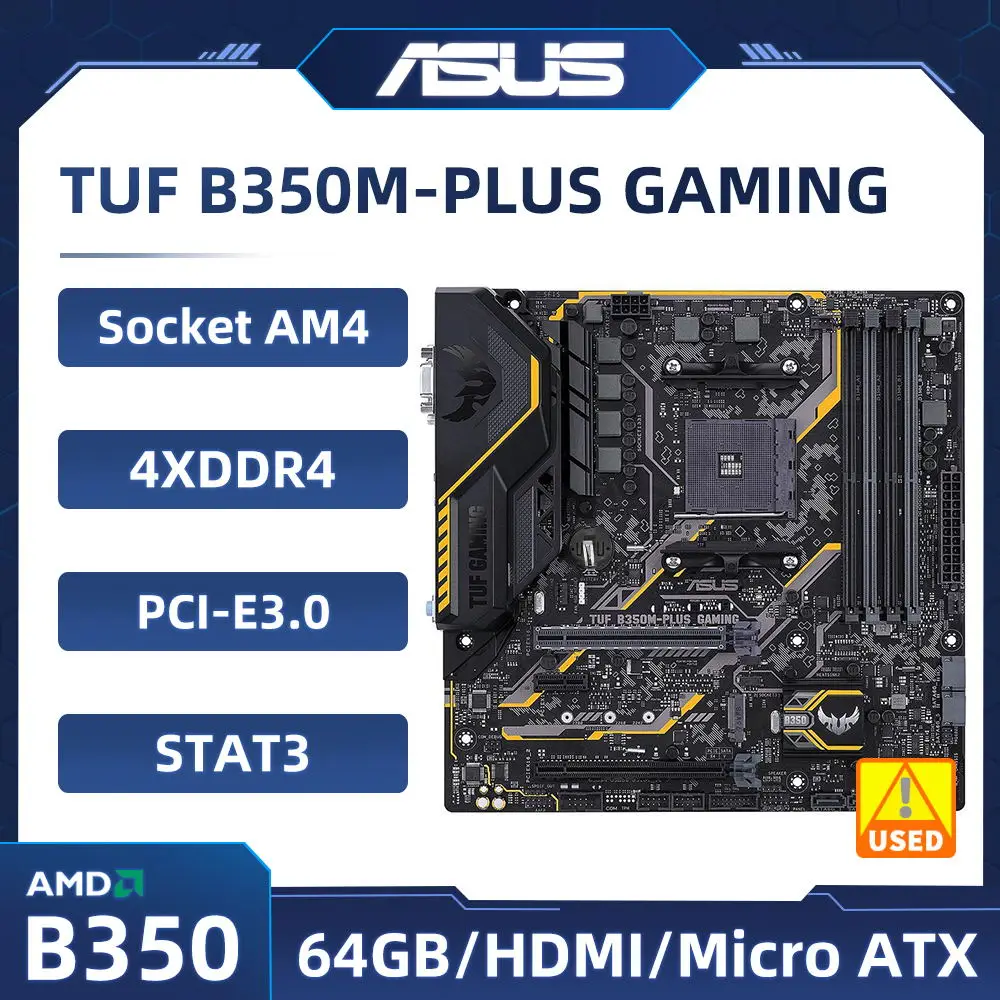 B350 motherboard ASUS TUF B350MPLUS GAMING AM4 motherboard DDR4 64GB