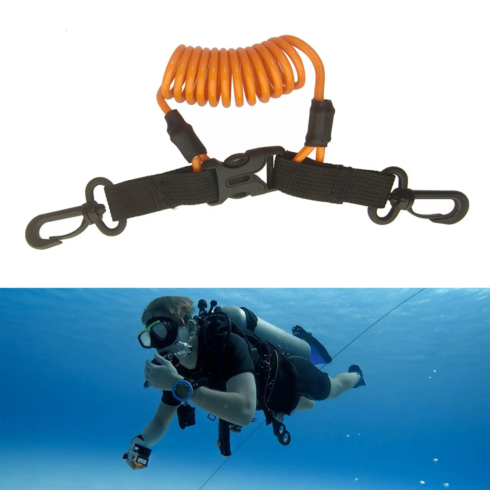 

Scuba Diving Lanyard Portable Diving Clips Diving Camera Lanyard for Underwater Photography Freediving Snorkeling Dive Lights