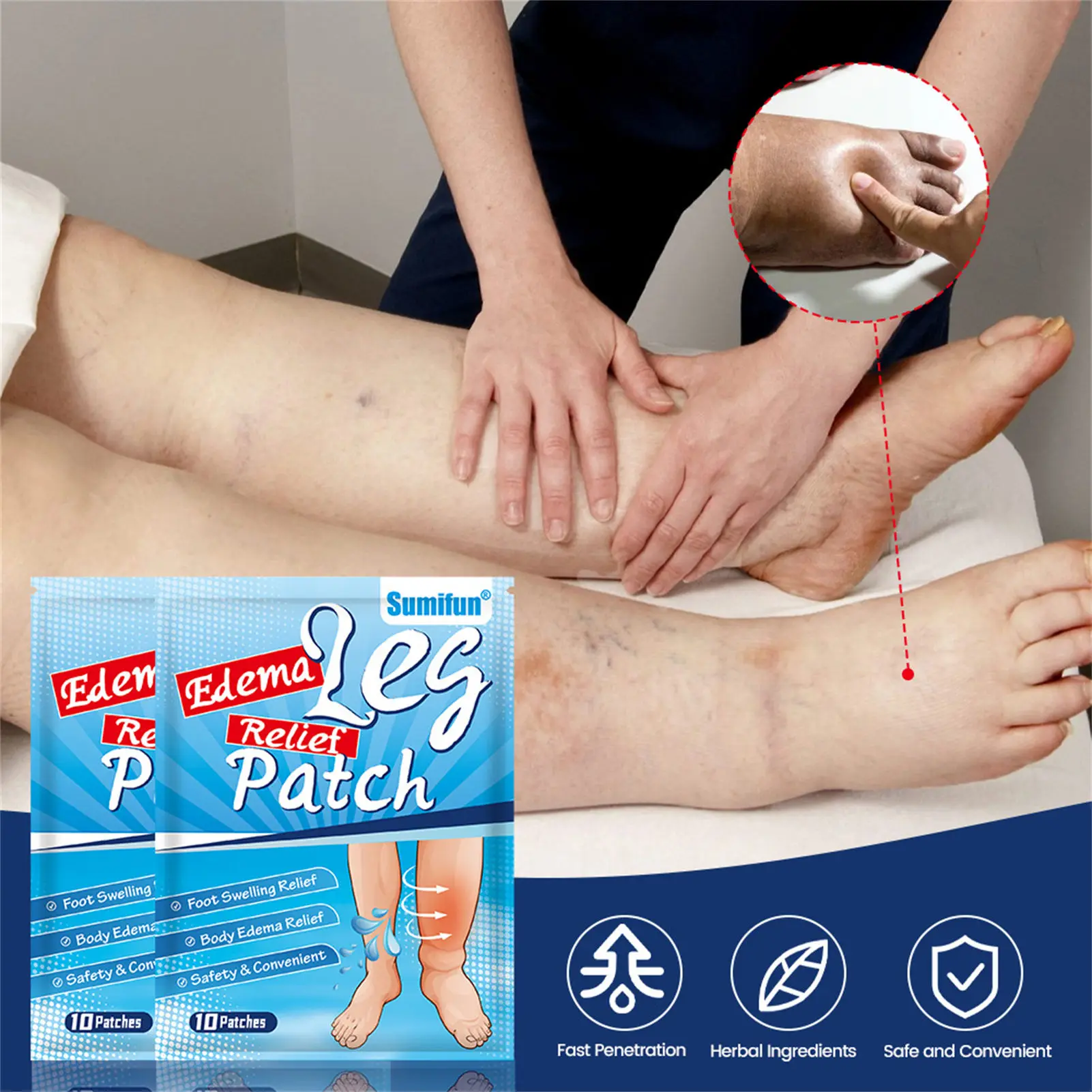 Wormwood Pain Relief Patch 10pcs Body Edema Relief Patches Varicose Veins Leg Phlebitis Treatment Patch for Friend Family Member Gift