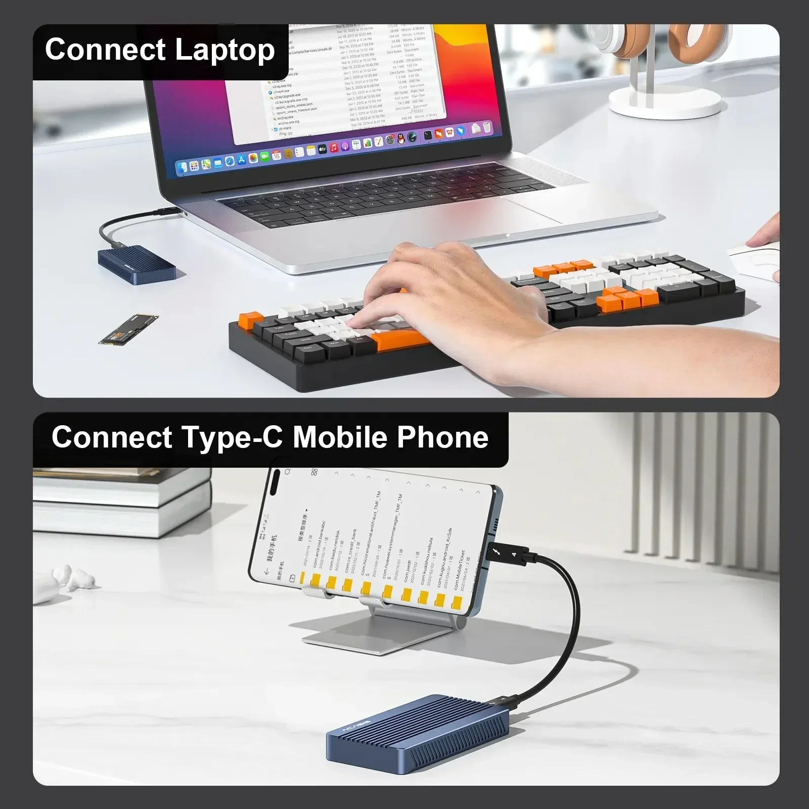 ACASIS 40Gbps USB 4.0 SSD Case Thunderbolt NVME M2 Enclosure 8TB Case SSD Compatible With Thunderbolt 4/3 USB3.2/3.1/3.0 JHL7440 ssd enclosure