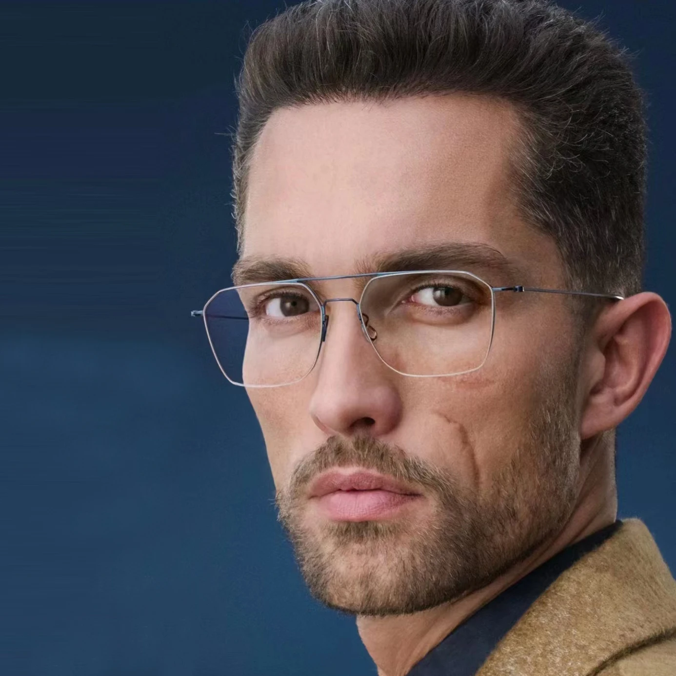 

Large-frame Men's Retro Pure Titanium Prescription Glasses Color Change and Blue Light Prevention Are Very Thin and Not Pressed.