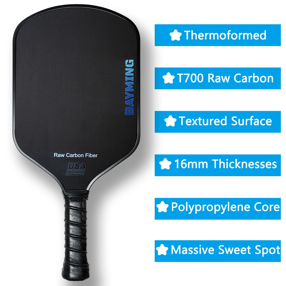 BAYMING Toray T700 Raw Carbon Fiber Pickleball Paddle