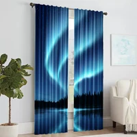 2pc, Window Curtains Aurora Starry Sky Exquisite housewarming gift Light Filter Birthday Party Perfect for Office decoration 2