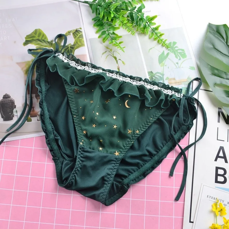 4XL Large Plus Big Size Cute Lovely Sweety Princess Milk Silk Women's Panties Lacing Sexy Elasticity Lolita Underwear Breifs