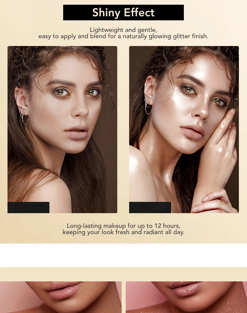 Flash Spray, Lasting Flash, Waterproof, Sweat Proof, Stain Proof, Suitable for Face, Body, Neck, Bright Makeup, Shiny Cosmetics