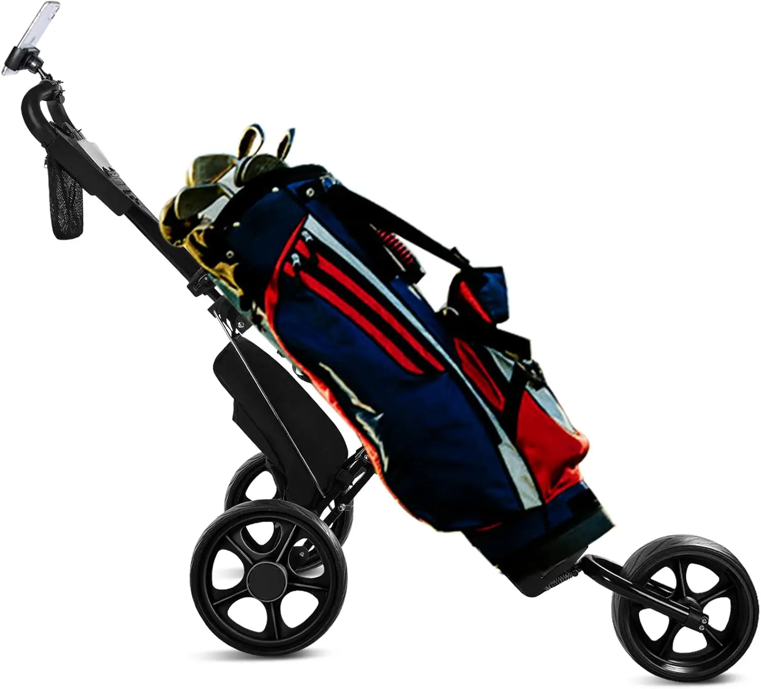 Golf cart, Foldable Push cart, Bag Pull cart. Caddy Carts Optional Large Wing or Small Wing, Fit