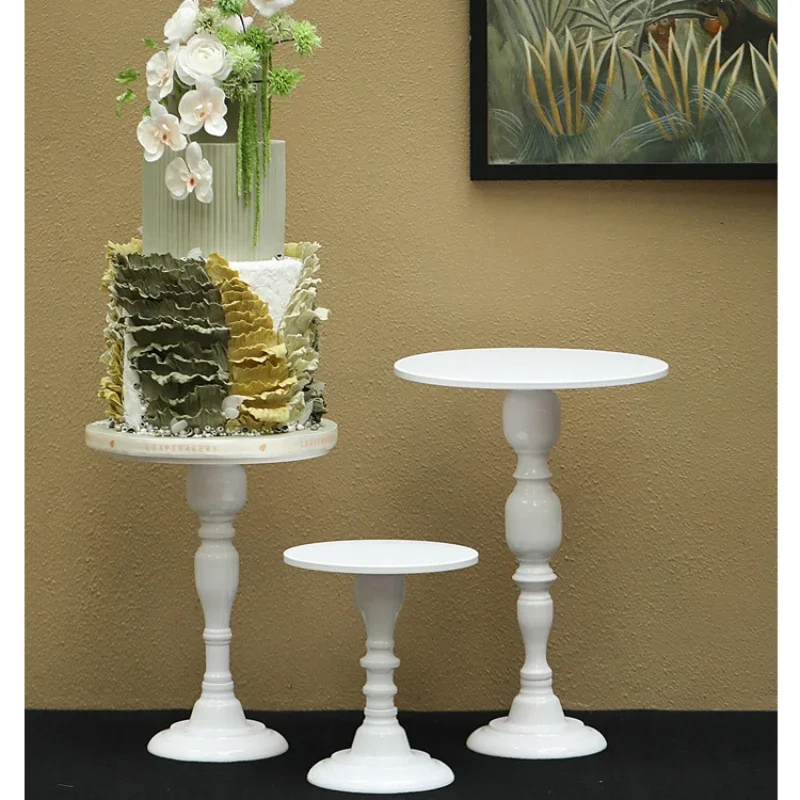 Wedding Cake Stand-European Iron Art High Foot White Dessert Table Durable Cake Pan and Party Display s Hot Sale