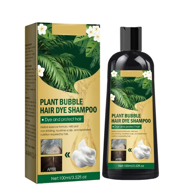 

Шампунь-краситель для волос Plant Bubble Black, мгновенный шампунь для окрашивания волос для женщин и мужчин