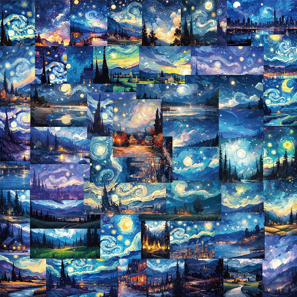 Van Gogh Art Sticker Pack - Aesthetic DIY Decals for Notebooks, Phones, Bikes, and More