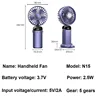 USB Handheld Mini Fan Foldable Portable Neck Hanging Fans 5 Speed USB Rechargeable Fan with Phone Stand and Display Screen 6