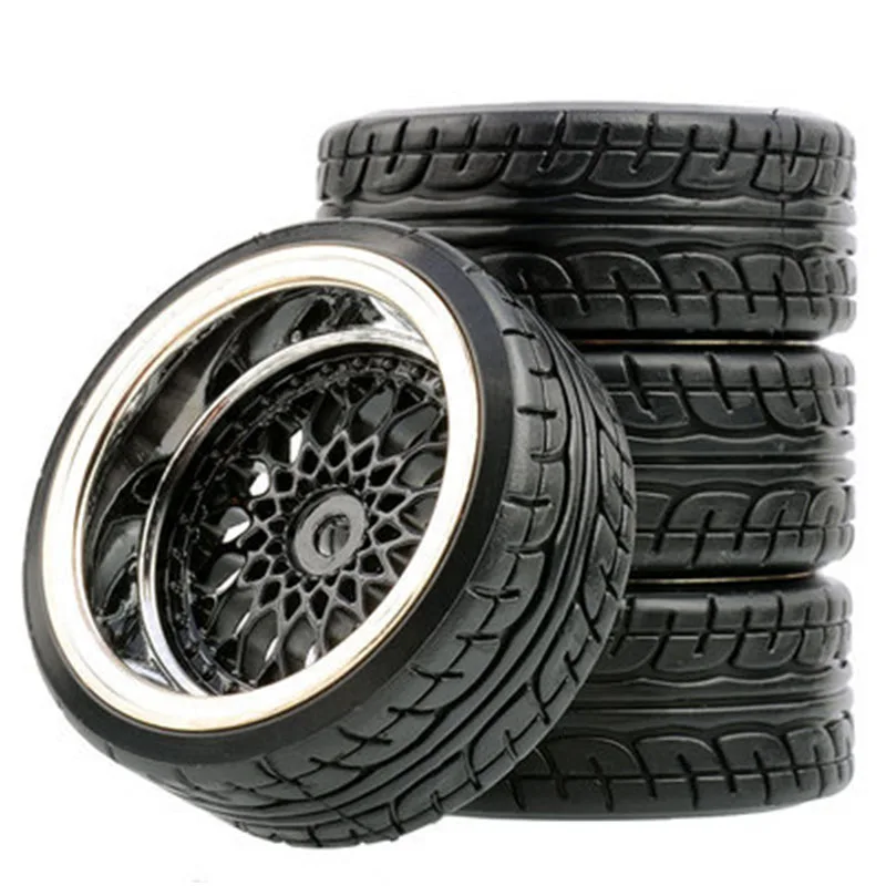4PCS High-Grip 65mm RC Drift Tires & Wheels for 1/10 On-Road Racing - Durable Flat Run with Fast Shipping