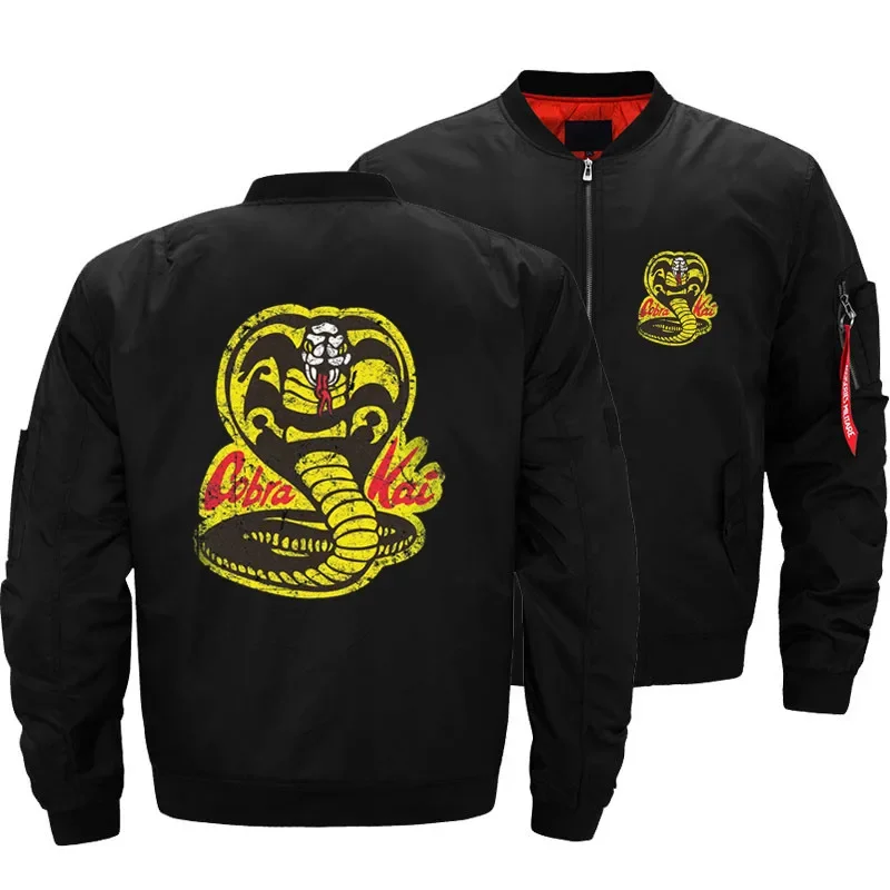 

Men's Bomber Jackets Cobra Kai Windbreaker Jacket No Mercy Ma-1 Air Pilot Flight Military Motorcycle Zipper Coat Plus Size 5XL