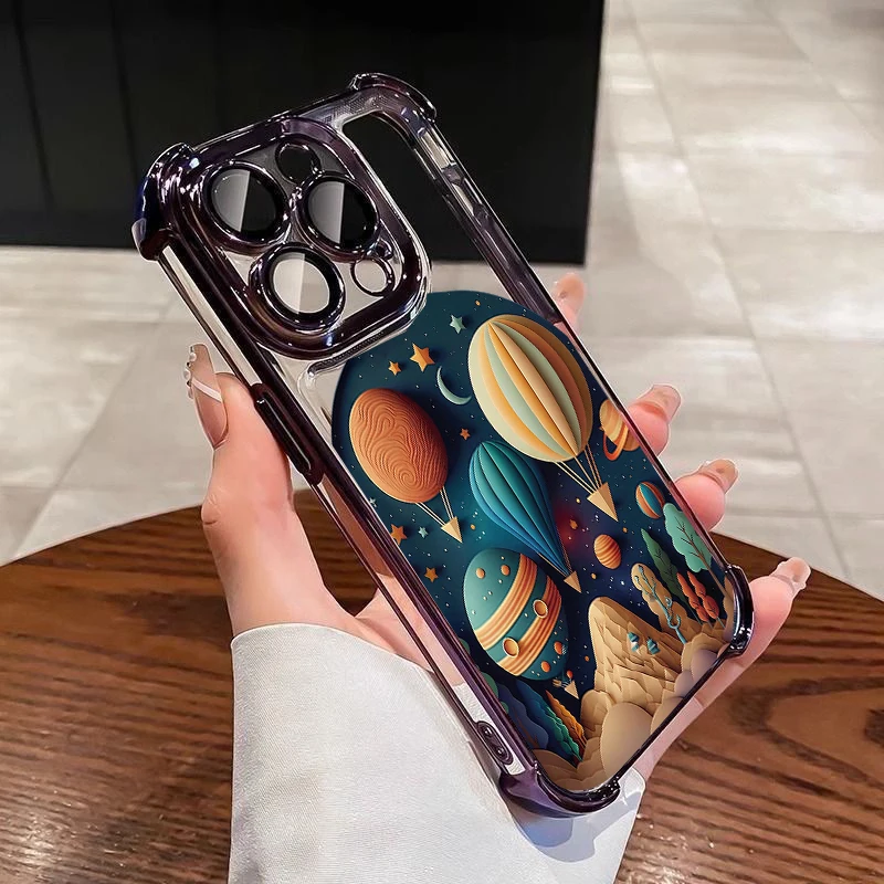 Elegant Landscape Design Shockproof Phone Case - Luxury Plating Clear Finish