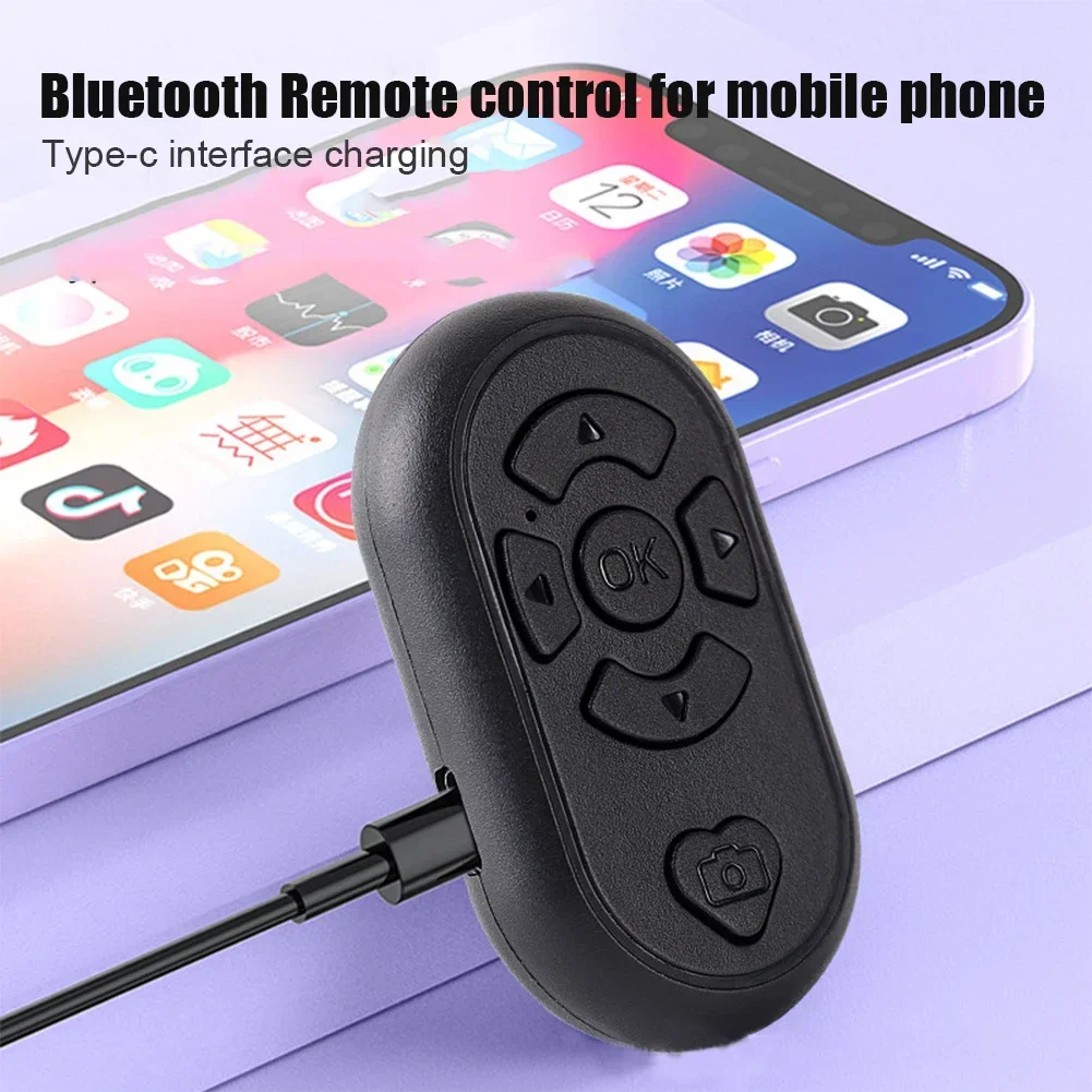 Rechargeable Bluetooth-compatible Remote Control Button Type-C Charging Wireless Controller Video Selfie Shutter For Android ios