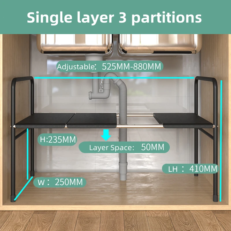 Rangement sous évier extensible 