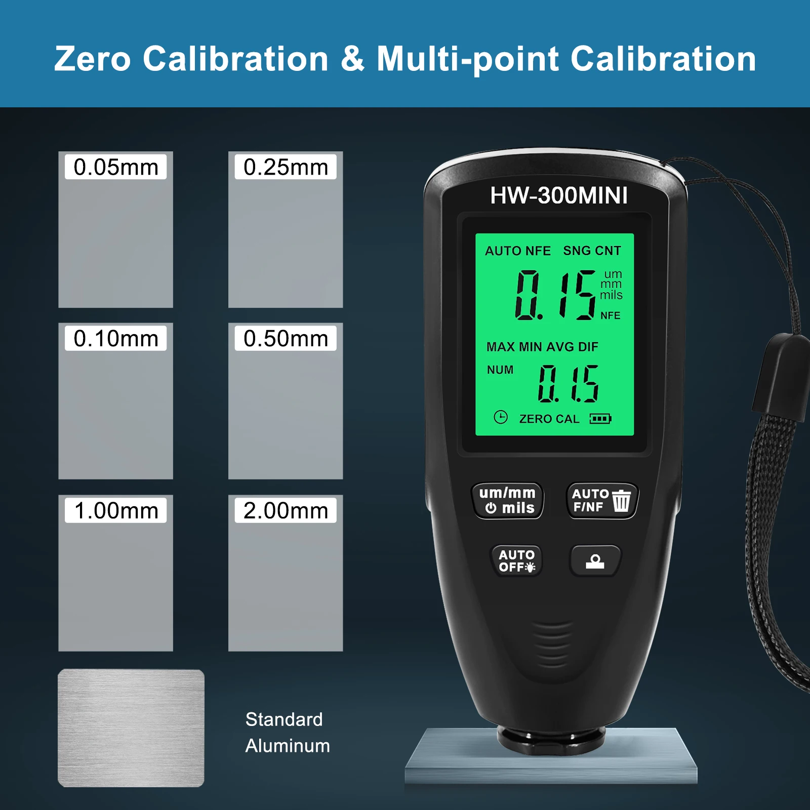 Paint Thickness Gauge Thickness Gauge Mini HW300 Car Paint Thickness Gauge Inspection Tools Tester Digital Car Paint Measuring Device Visvisits Meter