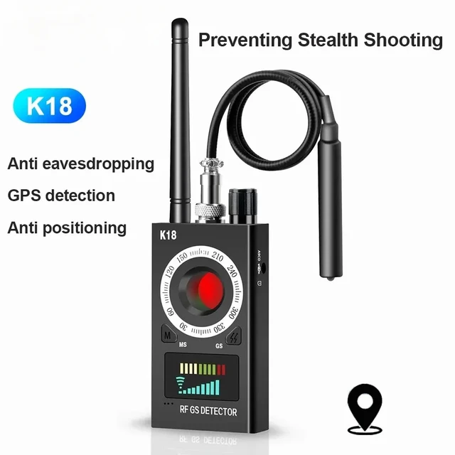 K18 Multi-function Anti-Candid Cam Wireless Lens Device Finder 1MHz-6.5GHz GSM Audio Bug Finder GPS Signal RF Tracker Detect 3