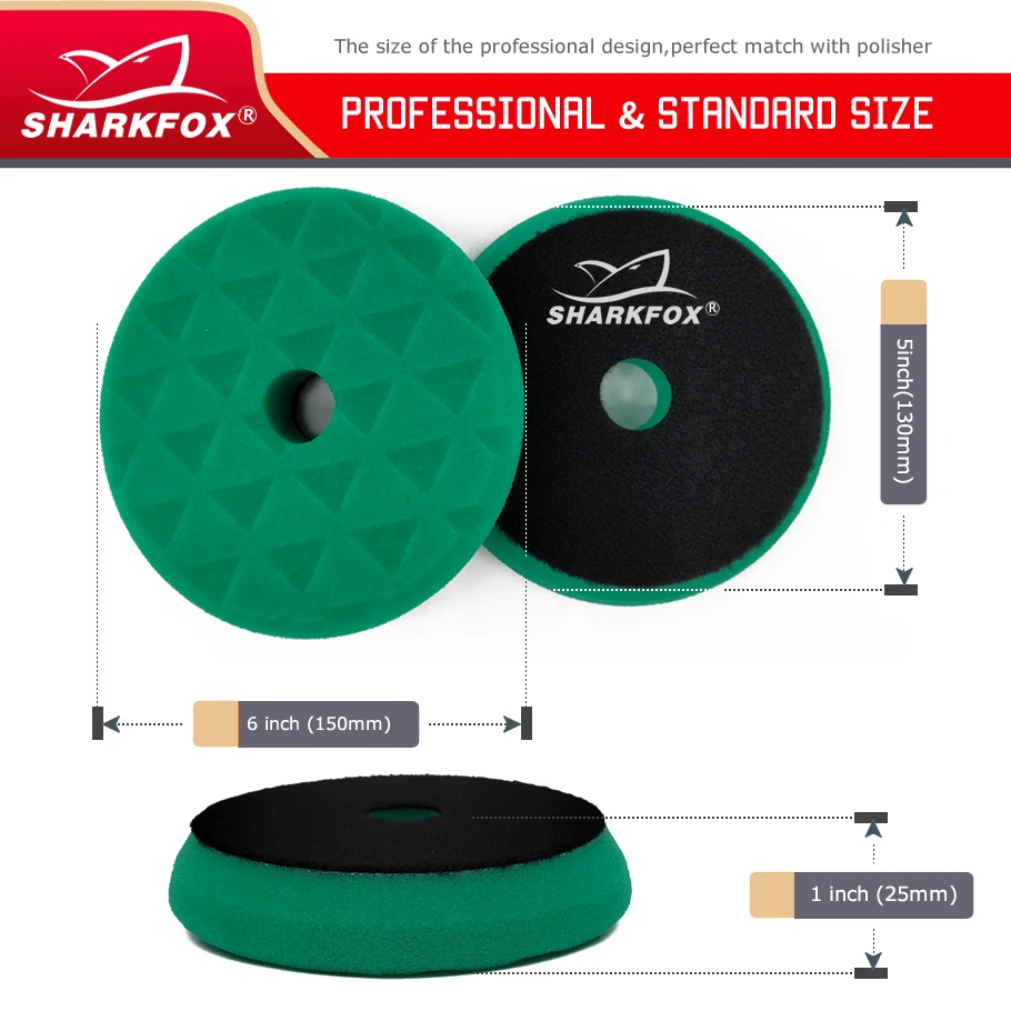 Triangle Foam Sponge Polishing Pads Round Shape 5/6inch For DA/RO/GA Machine