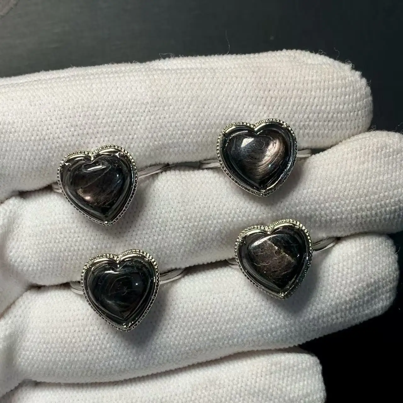 MM Natural Hypersthene Golden luck stone Ring Adjustable Female Ring Jewelry for Women Gift Wholesale High Quality Vintage Fine