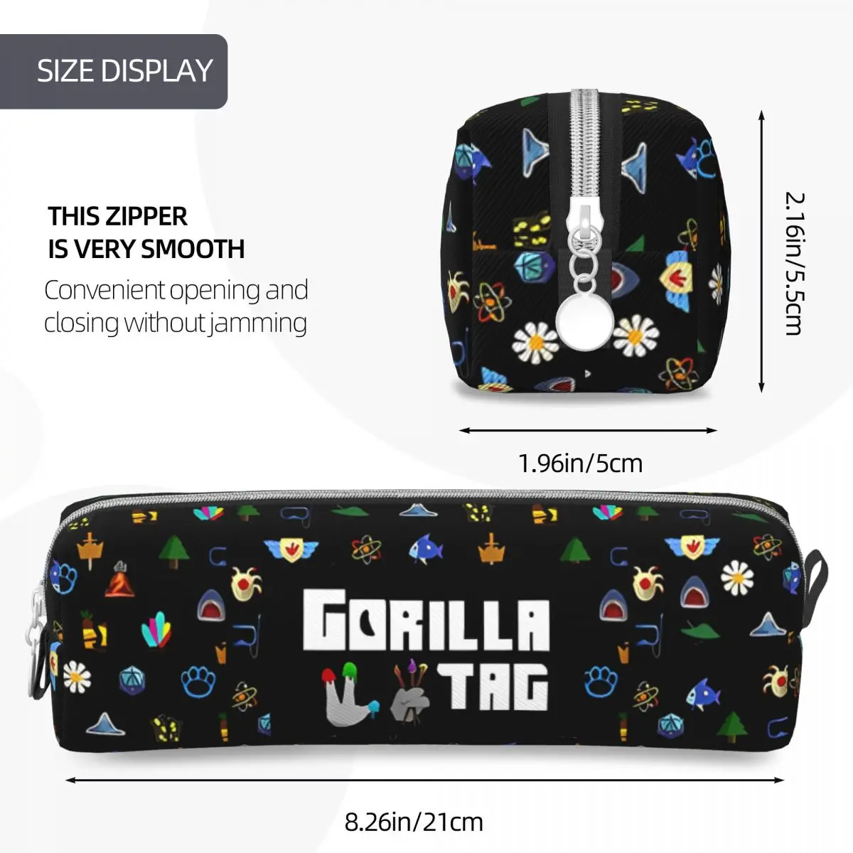 Fun Gorilla Tag VR Gamer Gaming Pencil Case Hot Games Pencilcases Pen for Girls Boys Big Capacity Bags Students School Zipper