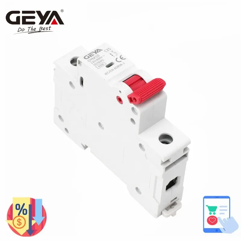 GEYA GYM10 1P 6KA AC MCB Din Rail 220V 400V Mini Circuit Breaker 6A-63A Factory Direct Manufacturer CE CB Approved
