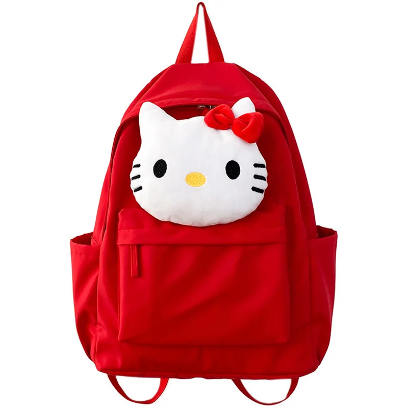 

Kawaii Sanrioed аниме Kittys Большая Емкость Водонепроницаемая нейлоновая плюшевая кукла легкий рюкзак для студентов Рождественский подарок на день рождения