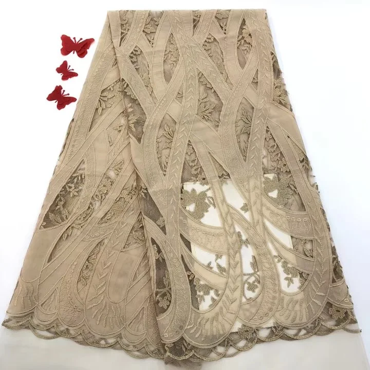 

High quality 100% polyester materials 2021 latest african guipure lace fabric/ water soluble chemical lace 5yards/lot RF58
