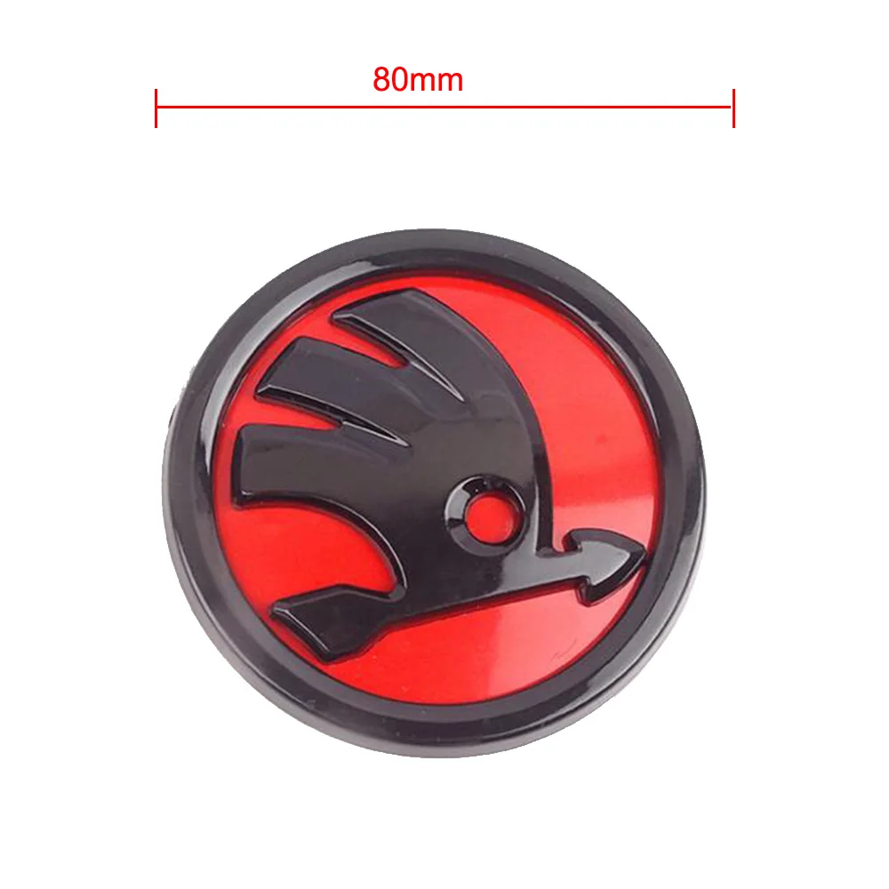 90/80mm 3D Front Bonnet Rear Boot Trunk Car Styling Badge Emblem Sticker  Black Silver Red Wheatear Logo for Skoda Octavia Superb