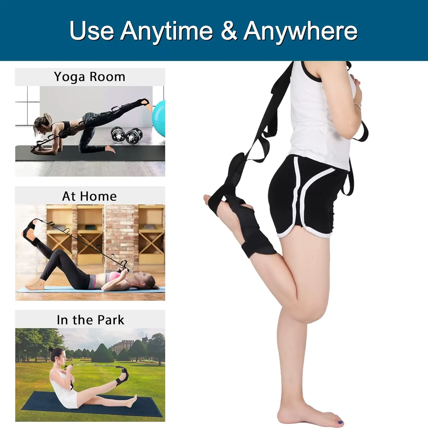 Yoga Stretching Band Segmented Adjustment Assisted With Foot Stretching Band Rehabilitation Training Foot and Leg