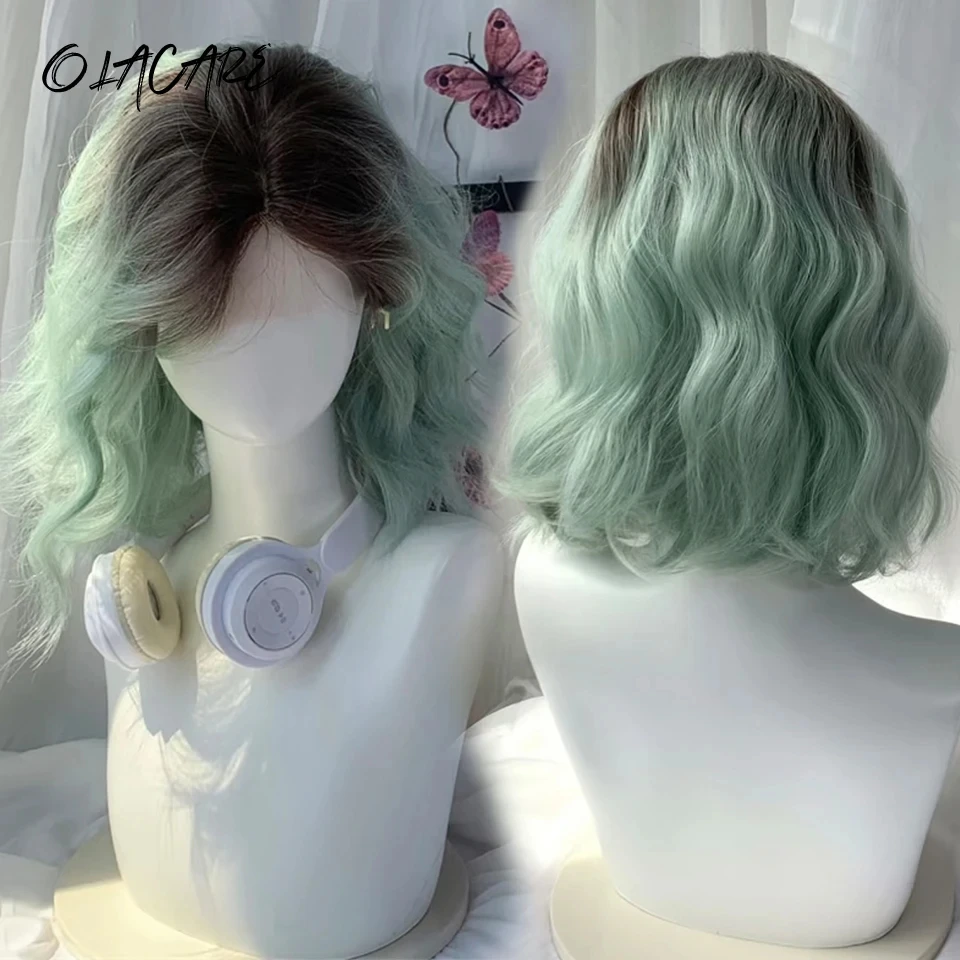 Synthetic Curly Hair Wig Dark Brown Blond Color For Women