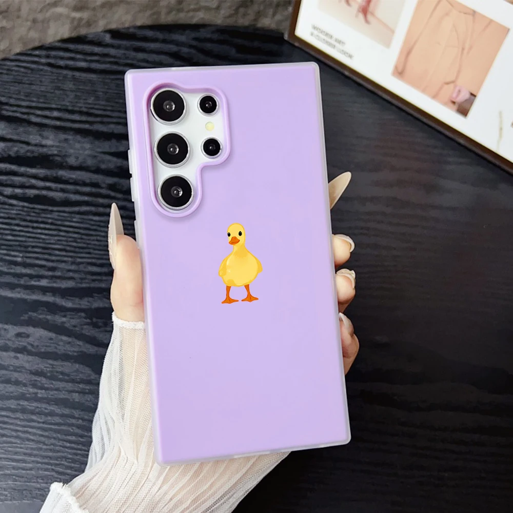 Adorable Yellow Duck Cartoon Aesthetic Jelly Phone Case Cover