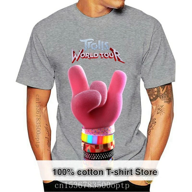 Trolls World Tour 2020 Movie Poppy T-Shirt Black-Navy For Men-Women Harajuku Tee Shirt