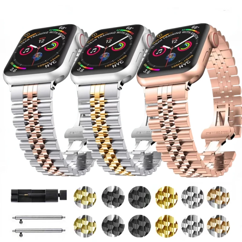 

Metal Strap For Apple Watch UItra 49mm 8 7 45mm 41mm Stainless steel detachable bracelet band For iWatch 6 5 4 SE 44mm 42mm 40mm