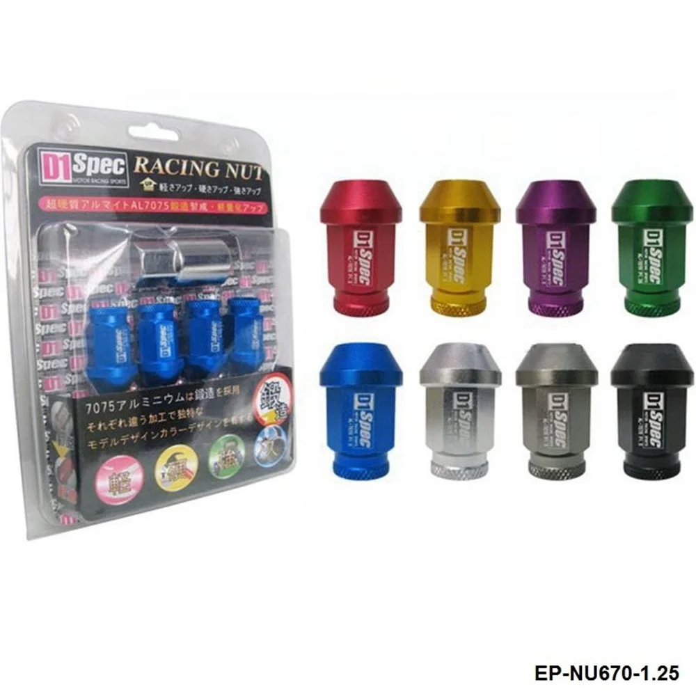 EPMAN-D1 Spec Jdm Racing Wheel Lug Nuts M12 X 1.25MM / M12 X 1.5MM 20PCS For Nissan Subaru Suzuki EP-NU670