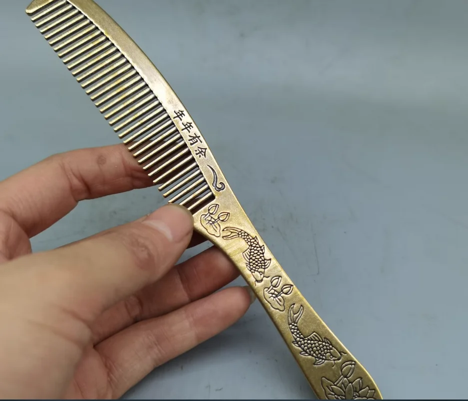 

Fine hand-made comb pure copper anti-static hair comb