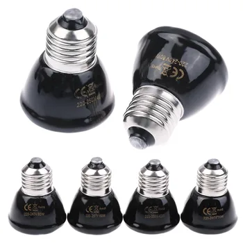 Pet Heating Lamp 220-240V 20W 40W 60W 80W Far Infrared Heating Lamp Ceramic E27 Pet Warmer Bulb Tortoise Reptile Light Replace