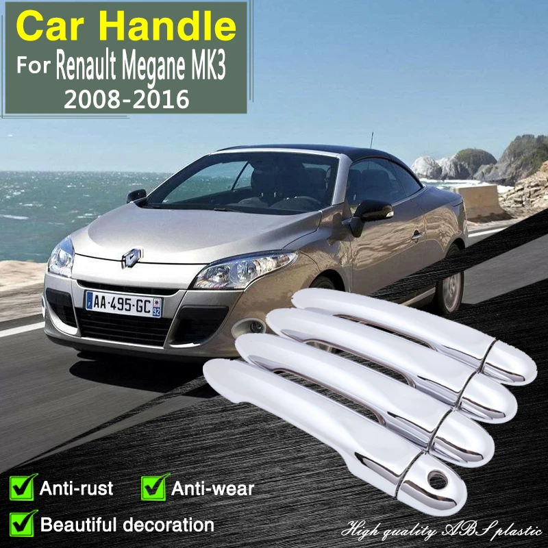 Manija de puerta cromada Renault Megane MK3 Scala 2011 2008 ~ 2016 Gt Line, accesorios de cubierta coche, pegatinas a prueba de óxido, estilo embellecedor| | - AliExpress