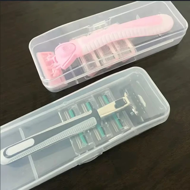 Boîte de Rangement Universelle pour Rasoir pour Homme, Boîtier en Plastique Transparent avec Poignée, Boîte de Rasage Écologique de Haute Qualité, 2 Pièces/Lot 3