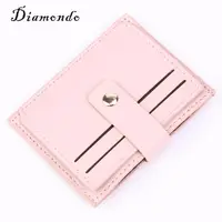 Women Wallet Simple Solid Leather Multi-Slots Small Purse Card Bag Holder 1