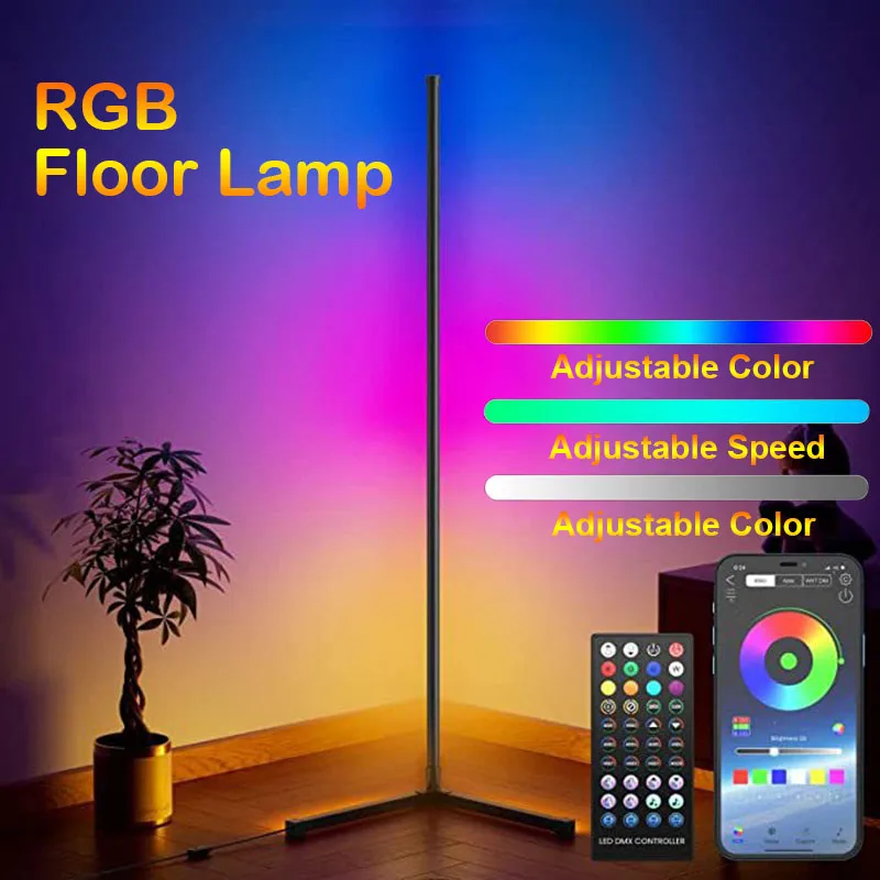 NordicLEDDecorationRGBFloorLampRemoteControlBedroomAtmosphere